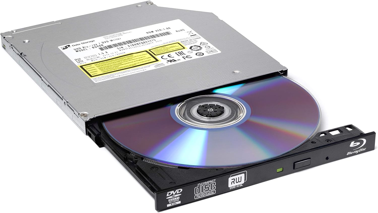 hitachi lg bu40n internal uhd blu ray/dvd drive/burner, slim 9.5 mm rewriter for laptop, desktop pc, windows 10 compatible, ultra hd 4k playback, m disc support (bare drive) hitachi lg bu40n internal uhd blu ray/dvd drive/burner, slim 9.5 mm rewriter for laptop, desktop pc, windows 10 compatible, ultra hd 4k playback, m disc support (bare drive)