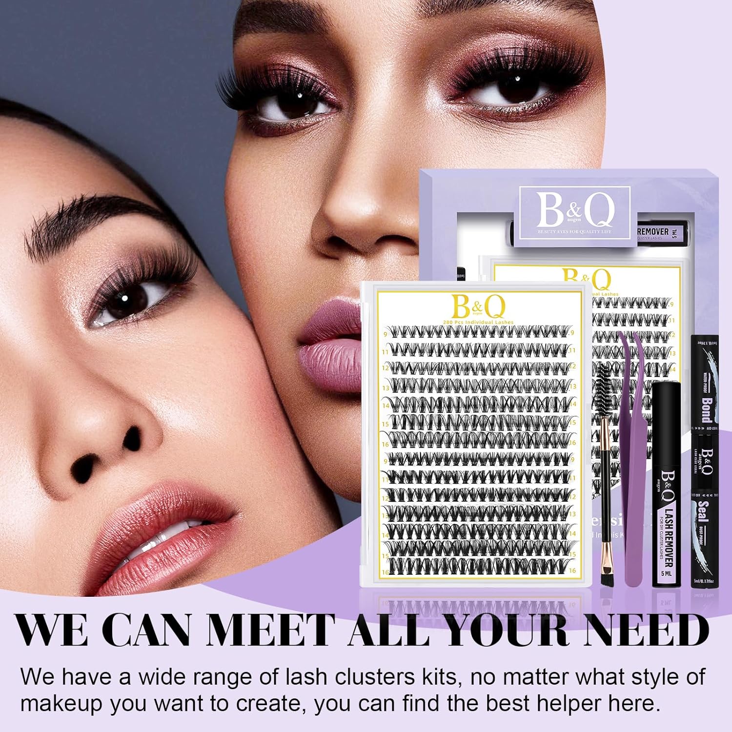 b&qaugen lash extension kit 280pcs 30d+40d d 9 16mm individual lashes kit waterproof false eyelash extensions individual eyelash extensions at home (30d40d 0.07d9 16mix) b&qaugen lash extension kit 280pcs 30d+40d d 9 16mm individual lashes kit waterproof false eyelash extensions individual eyelash extensions at home (30d40d 0.07d9 16mix)