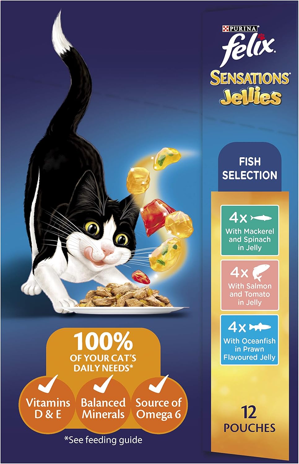 felix sensations wet cat food fish selection jellies 60x85g felix sensations wet cat food fish selection jellies 60x85g