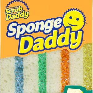 sponge daddy multipurpose cleaning scrubber and sponge one side for scrubbing, the other for mopping up scratch free, odour resistant 4 sponge daddy sponges