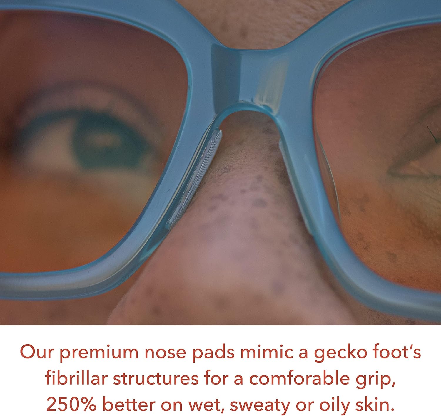 setex gecko grip anti slip nose pads for eyeglasses, usa made, micro structured fibers, ultra strong grip and ultra soft, 5 clear pairs with self stick adhesive, 1mm x 7mm x 16mm setex gecko grip anti slip nose pads for eyeglasses, usa made, micro structured fibers, ultra strong grip and ultra soft, 5 clear pairs with self stick adhesive, 1mm x 7mm x 16mm