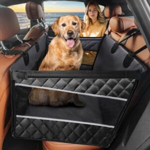 waterproof dog carseat, back seat car seat medium sized dog, car hammock for storage pocket, pet seat cover for cars/suv/truck