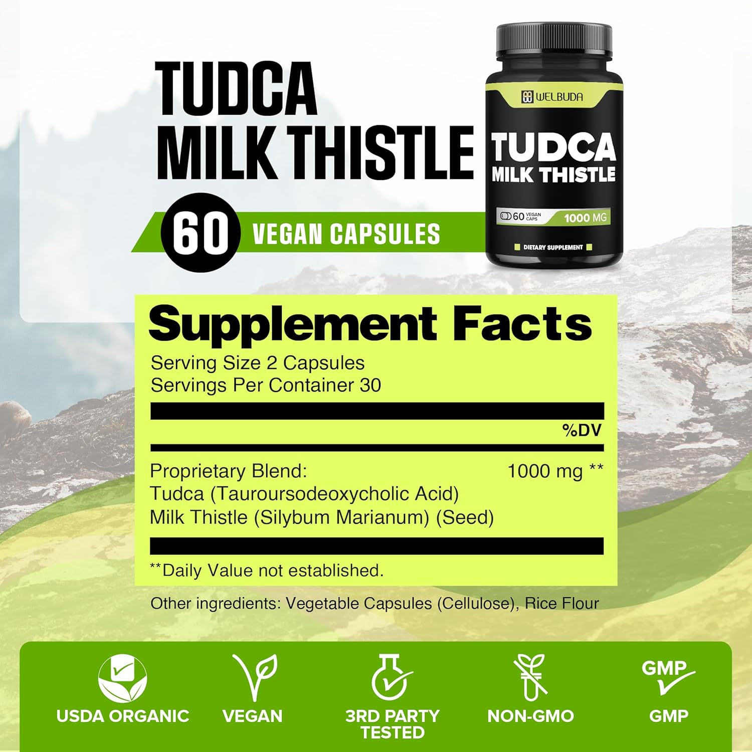 1000mg tudca supplement with milk thistle extract 60 vegan capsules 1000mg tudca supplement with milk thistle extract 60 vegan capsules