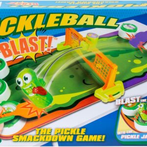 pickleball blast the pickle smackdown game | smash the pickle with your pickleball paddle to flip over your opponents pickle jar lids to win | for 2 people, ages 8+