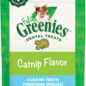 greenies feline dental cat treats catnip flavour 60g