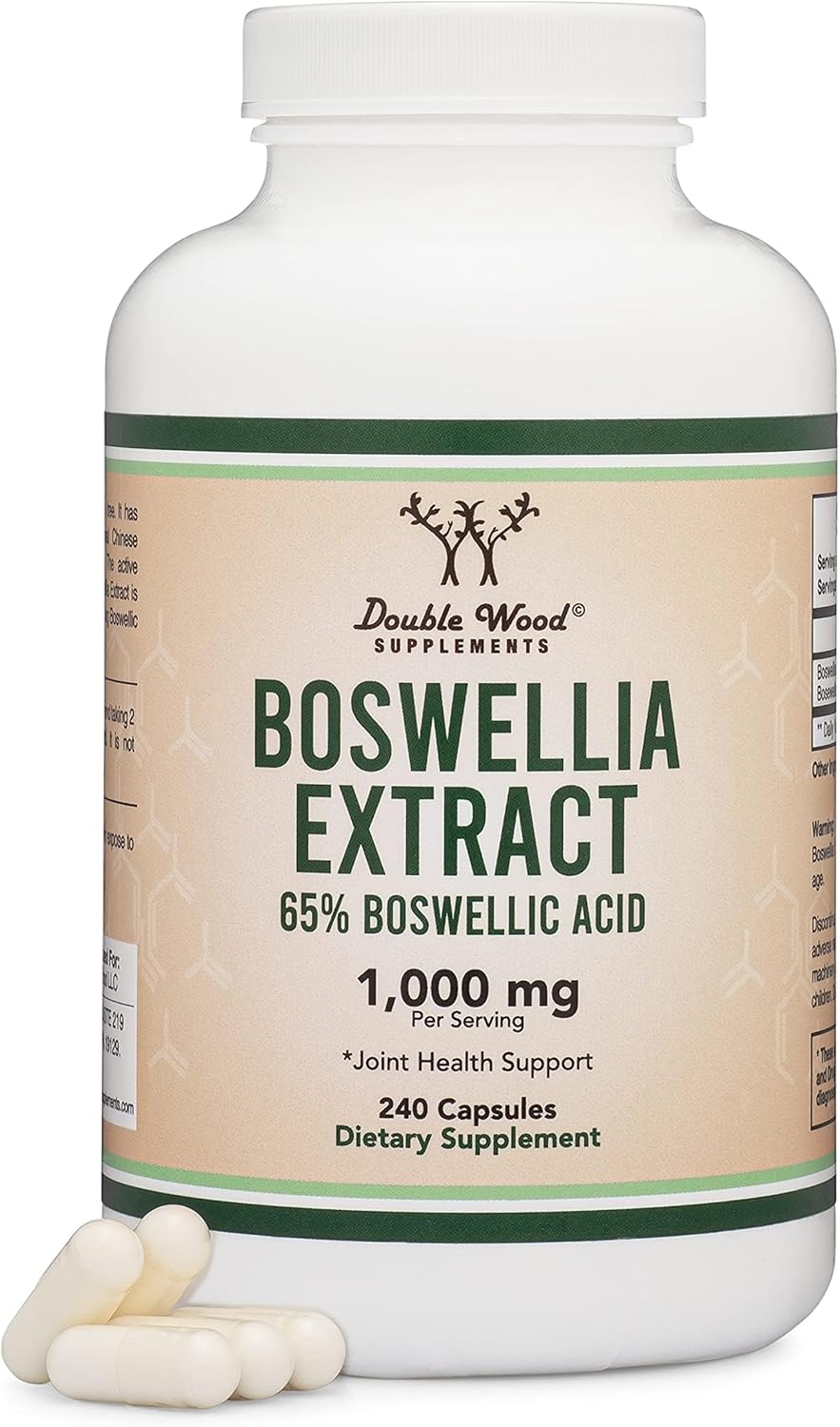 boswellia serrata 240 capsules (max strength 1,000mg of 65% boswellic acid extract) for joint support and joint health, made and tested in the usa, by double wood supplements boswellia serrata 240 capsules (max strength 1,000mg of 65% boswellic acid extract) for joint support and joint health, made and tested in the usa, by double wood supplements