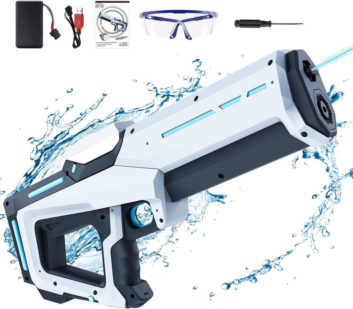 skirfy electric water guns for adults kids, high powered water gun with waterproof design & 25 32ft shooting range, battery powered water gun, pool beach outdoor party toys for kids ages 8 12 skirfy electric water guns for adults kids, high powered water gun with waterproof design & 25 32ft shooting range, battery powered water gun, pool beach outdoor party toys for kids ages 8 12