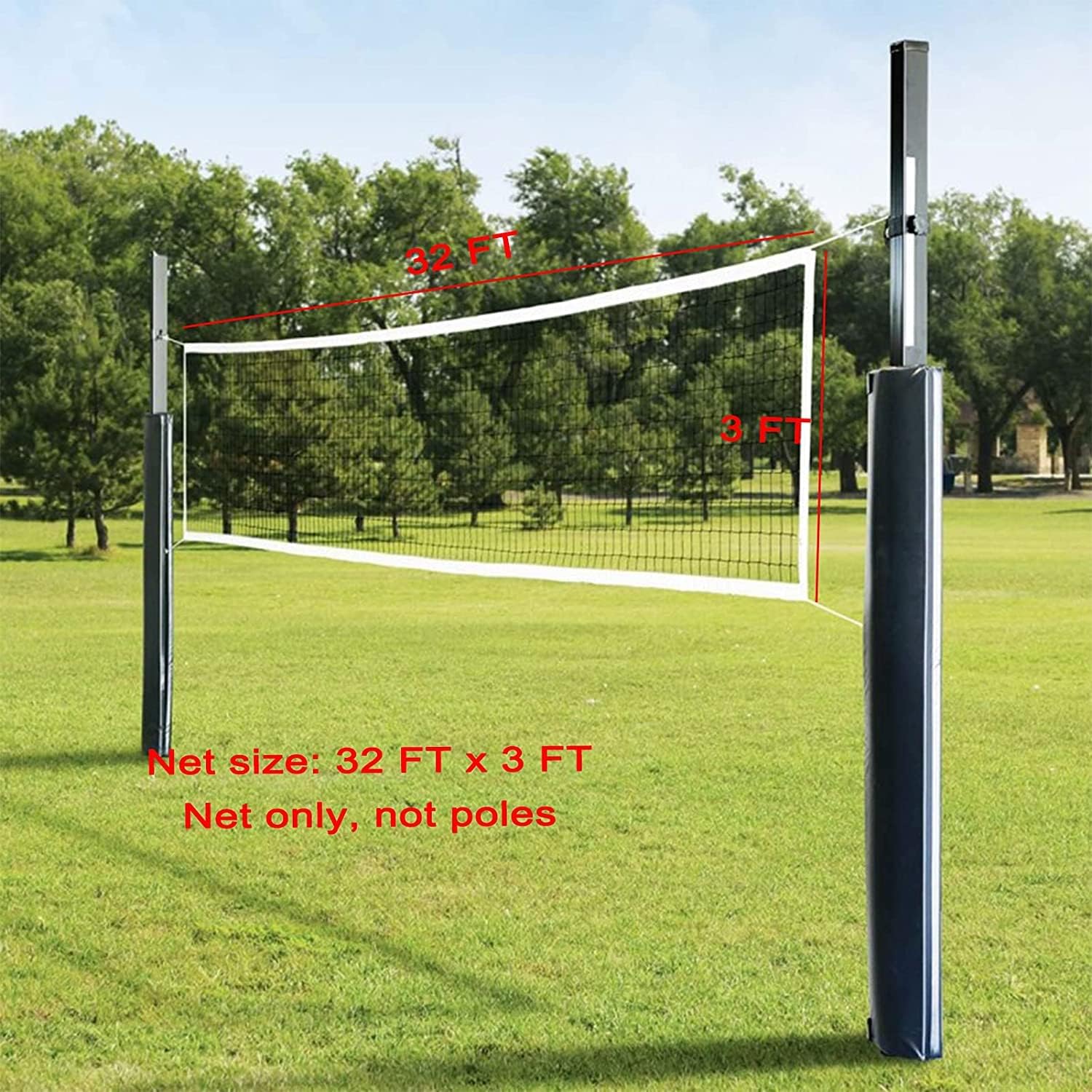 tournament volleyball net 9.5m x 1m outdoor with tear resistant border aircraft steel cable for backyard schoolyard beach, badminton pro volleyball net tournament volleyball net 9.5m x 1m outdoor with tear resistant border aircraft steel cable for backyard schoolyard beach, badminton pro volleyball net