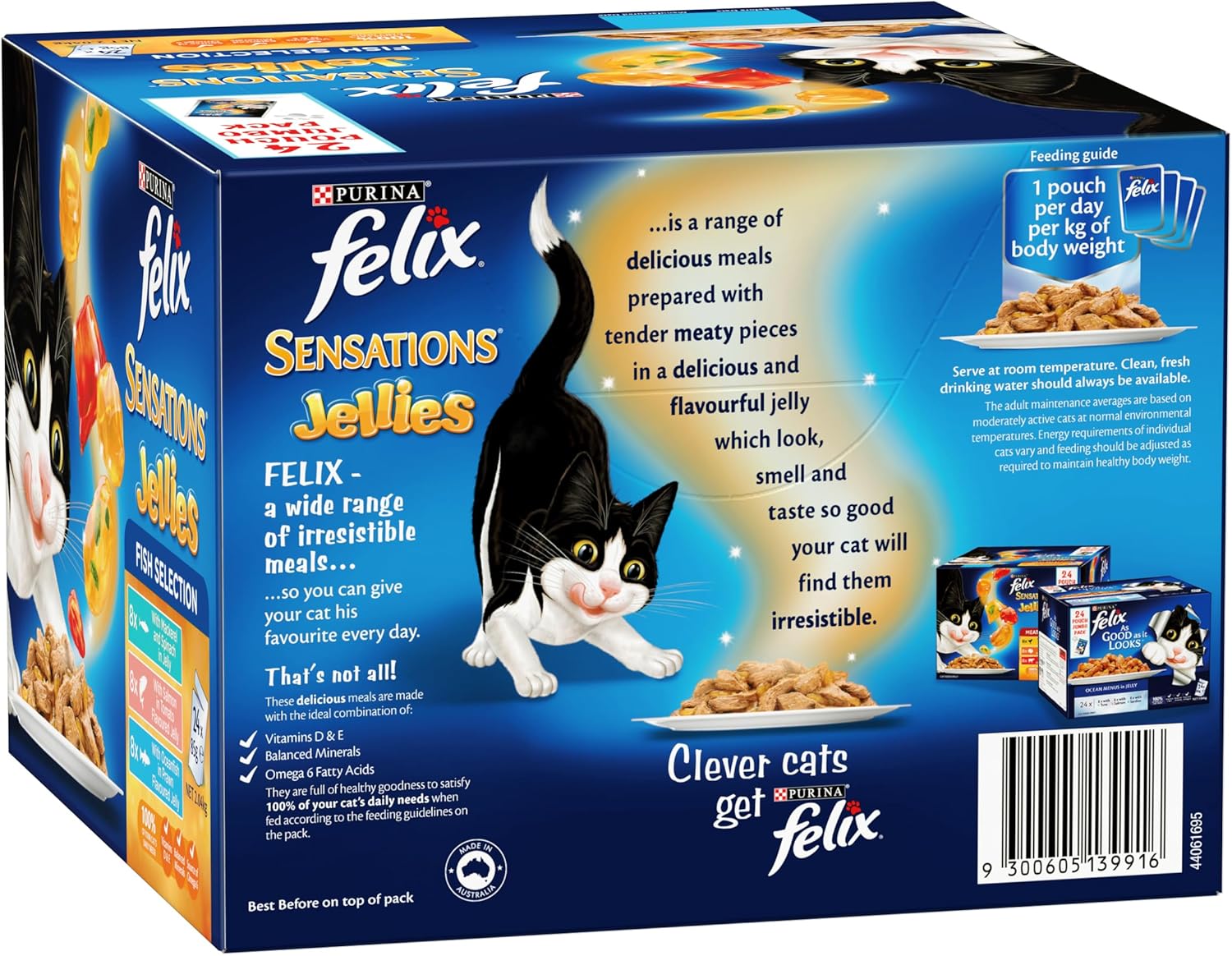 felix sensations wet cat food fish selection jellies 60x85g felix sensations wet cat food fish selection jellies 60x85g