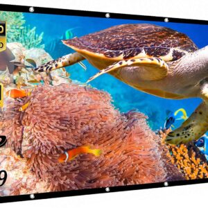 120 inches projector screen,16:9 hd 4k foldable anti crease portable projector movies screen for home theater outdoor indoor support double sided projection (120inch)