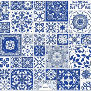 avanti tempered glass surface protector mediterranean tile, blue