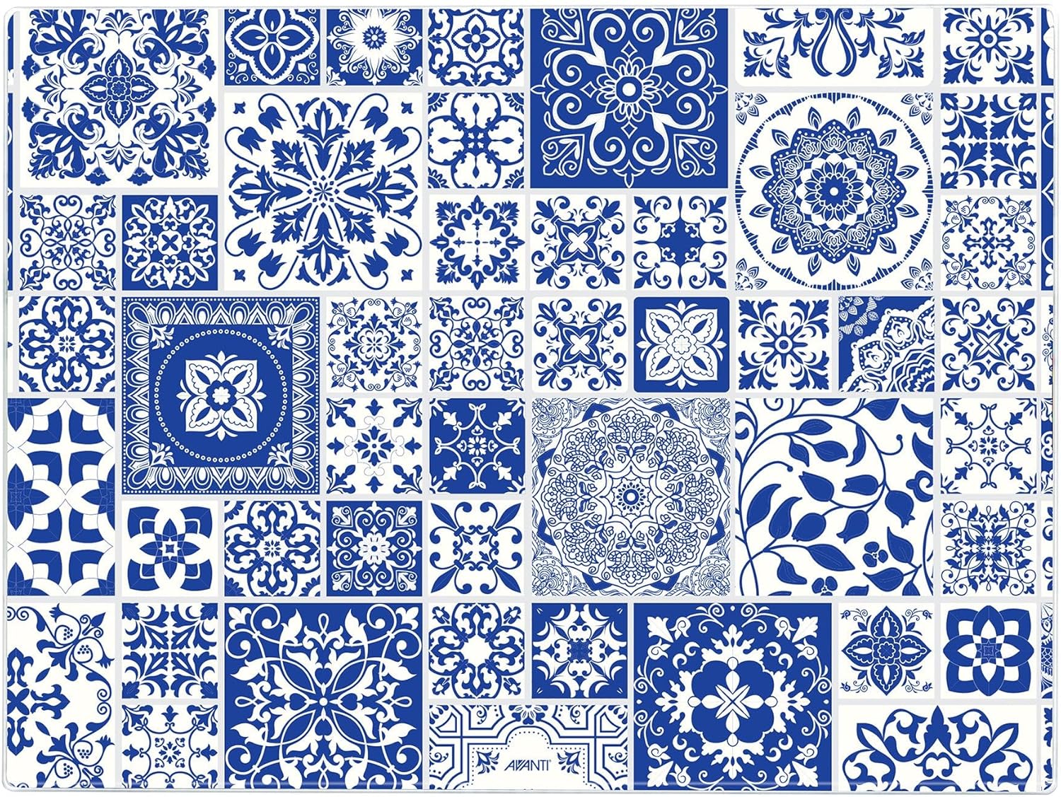 avanti tempered glass surface protector mediterranean tile, blue avanti tempered glass surface protector mediterranean tile, blue