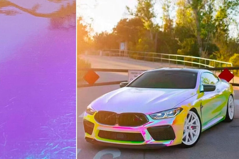 aumohall holographic rainbow pink car vinyl wrap chameleon (photo b)