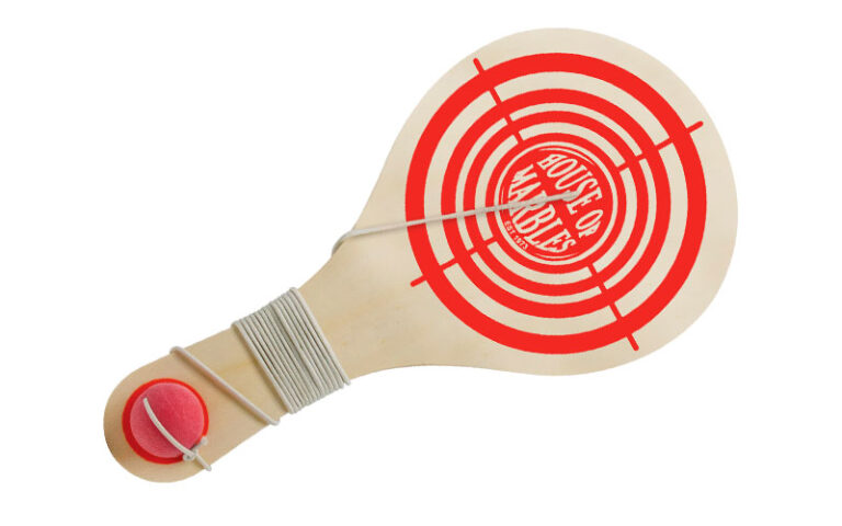 3 house of marbles classic paddle ball