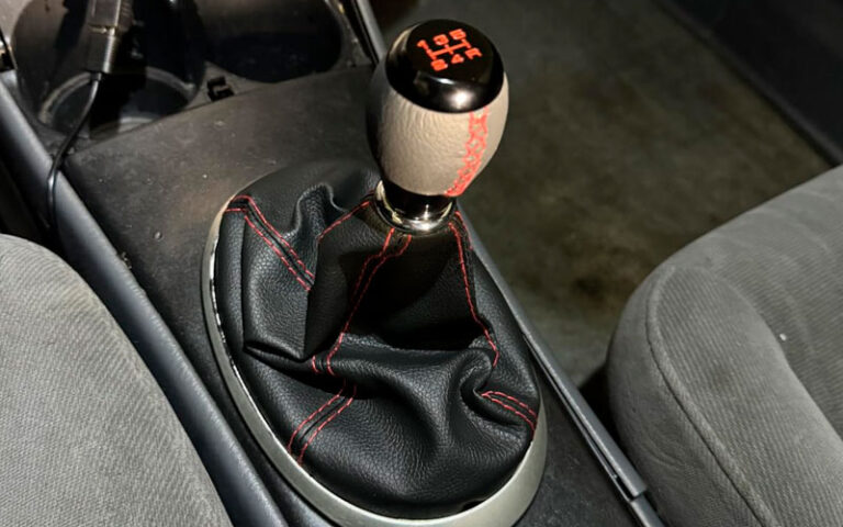 5 pu leather gear shift knob cover