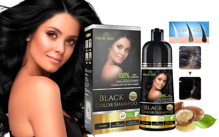 herbishh black hair dye shampoo 500ml