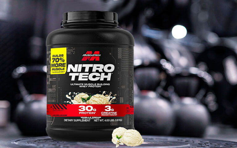 7. muscletech whey protein, nitro tech whey isolate + peptides