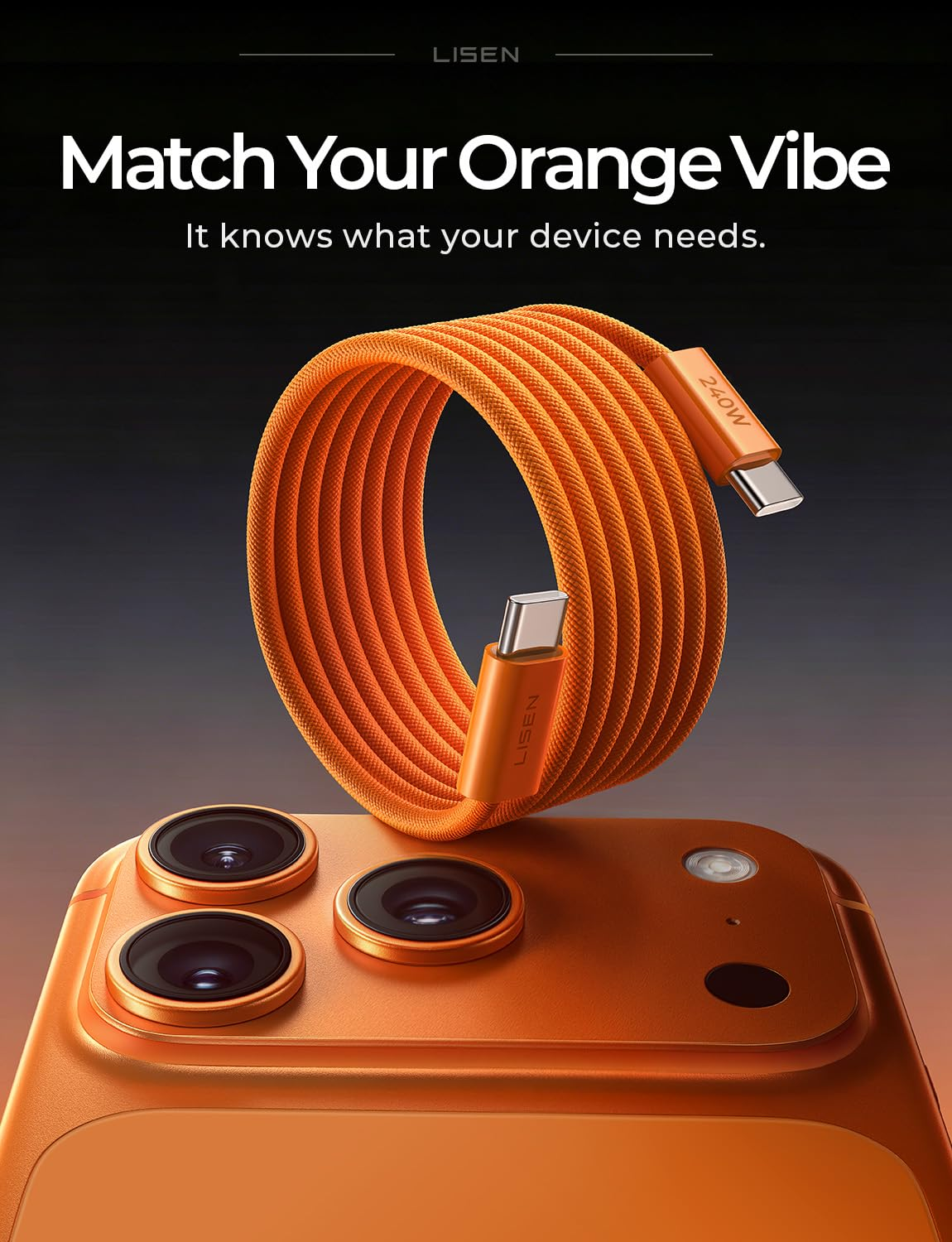 9 Must-Have Mobile Accessories Worth Buying LISEN 2 Pack 240W USB C to USB C Cable 1M USBC to USBC PD Fast Charging Type C Charger Cable for iPhone Accessories 17 16 15 MacBook Pro iPad Matebook Chromebook Pixel 10 Galaxy S26 Orange-2pack-1M