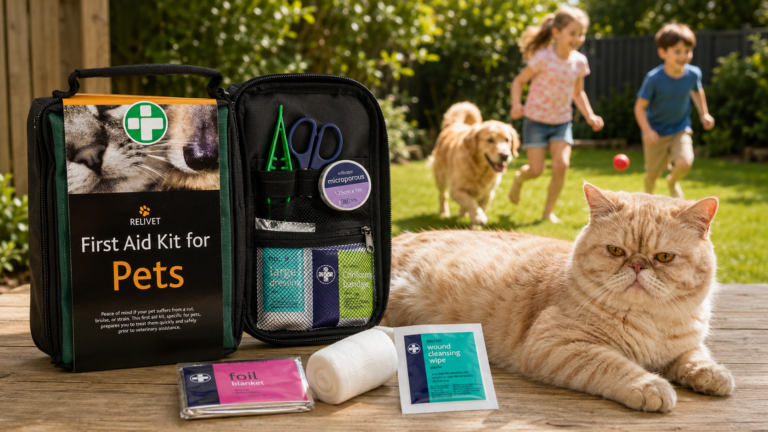 Reliance Medical Pet First Aid Kit Review Reliance Medical Pet First Aid Kit shown open on a timber surface