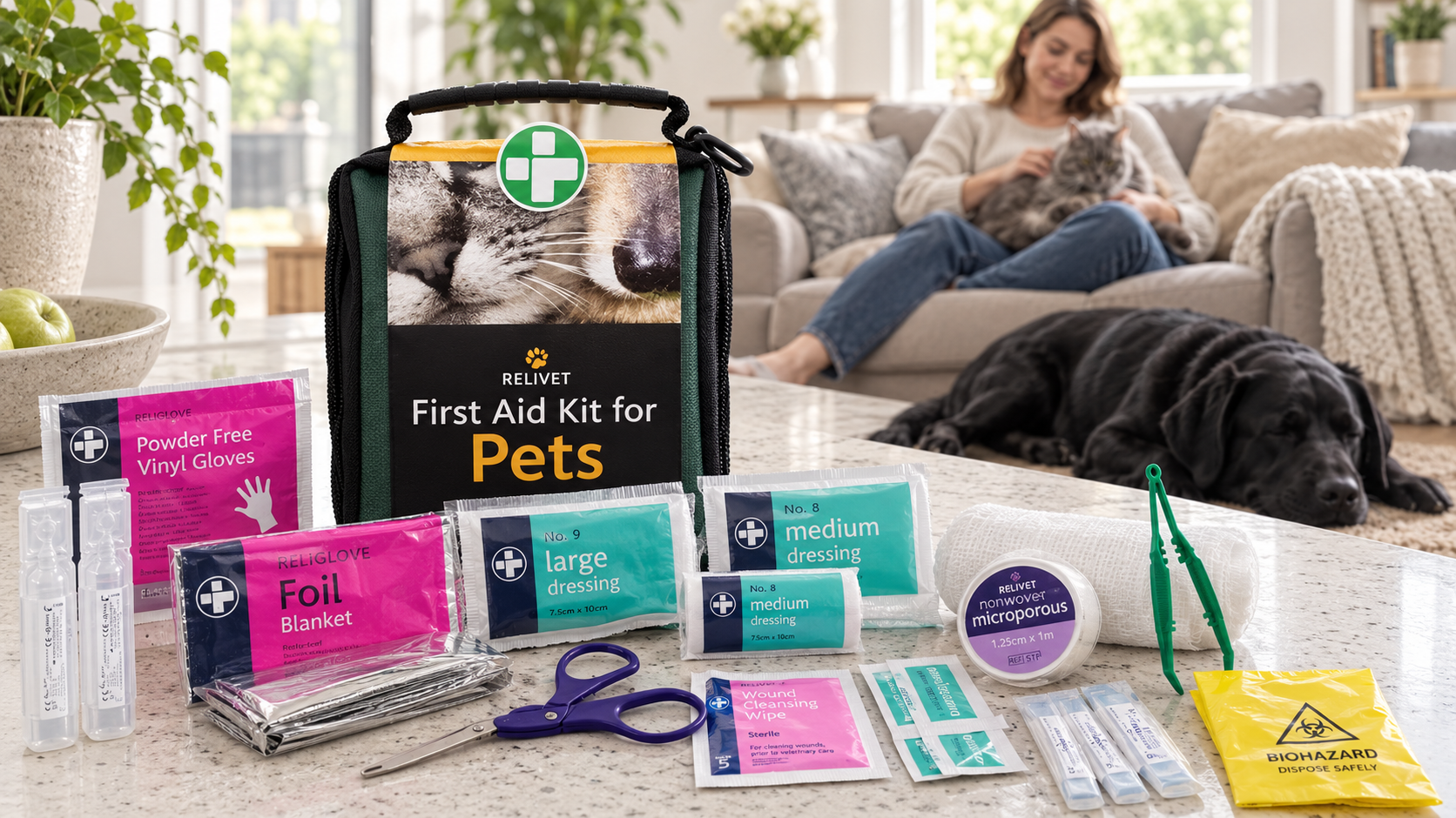 Reliance Medical Pet First Aid Kit Review Close-up of the organised compartments inside the Reliance Medical Pet First Aid Kit